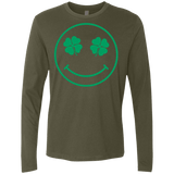 T-Shirts Military Green / Small Irish Smiley Men's Premium Long Sleeve