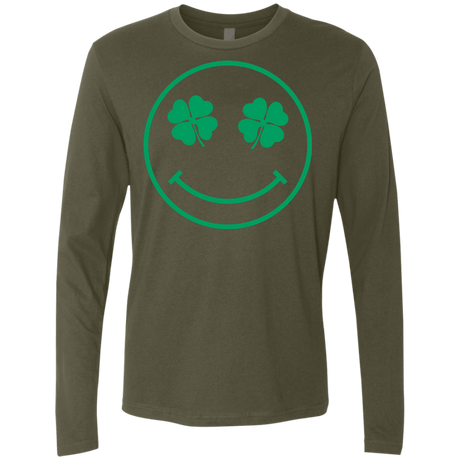 T-Shirts Military Green / Small Irish Smiley Men's Premium Long Sleeve