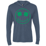 T-Shirts Indigo / X-Small Irish Smiley Triblend Long Sleeve Hoodie Tee