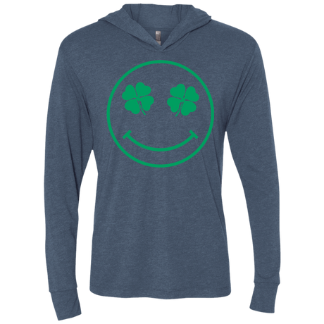 T-Shirts Indigo / X-Small Irish Smiley Triblend Long Sleeve Hoodie Tee