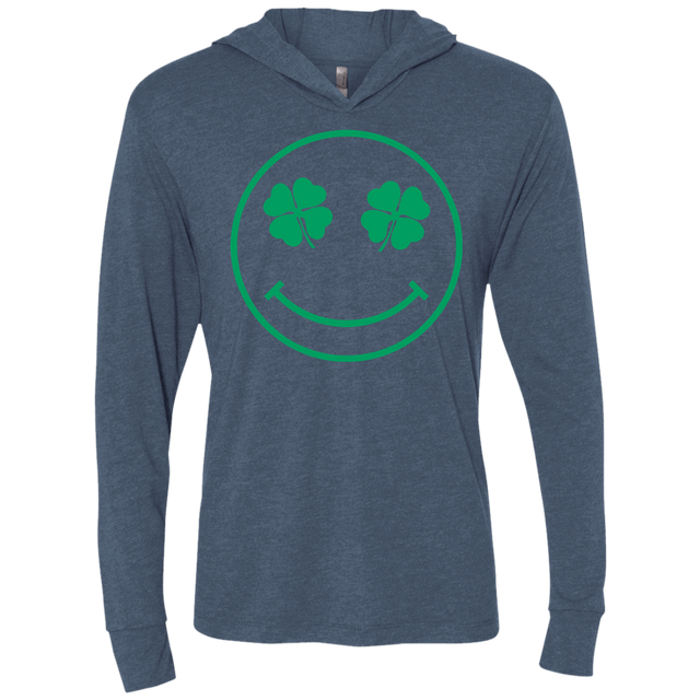T-Shirts Indigo / X-Small Irish Smiley Triblend Long Sleeve Hoodie Tee