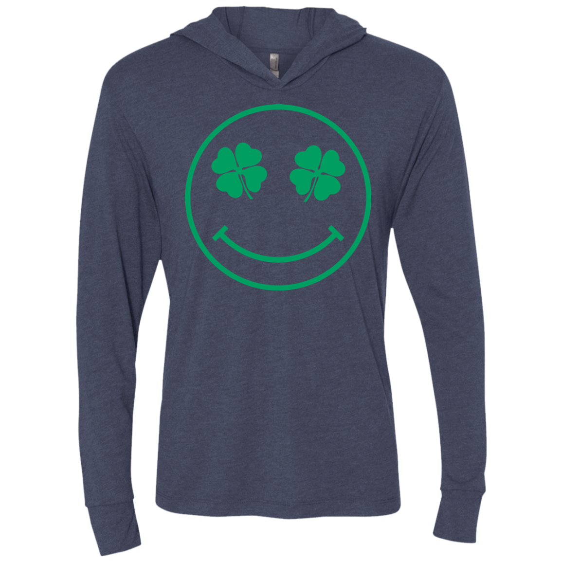 T-Shirts Vintage Navy / X-Small Irish Smiley Triblend Long Sleeve Hoodie Tee