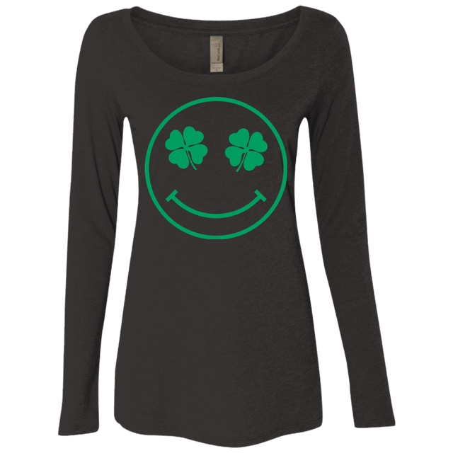 T-Shirts Vintage Black / Small Irish Smiley Women's Triblend Long Sleeve Shirt