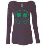 T-Shirts Vintage Purple / Small Irish Smiley Women's Triblend Long Sleeve Shirt