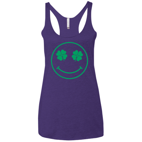 T-Shirts Purple Rush / X-Small Irish Smiley Women's Triblend Racerback Tank