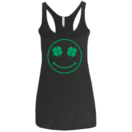 T-Shirts Vintage Black / X-Small Irish Smiley Women's Triblend Racerback Tank