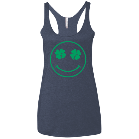 T-Shirts Vintage Navy / X-Small Irish Smiley Women's Triblend Racerback Tank
