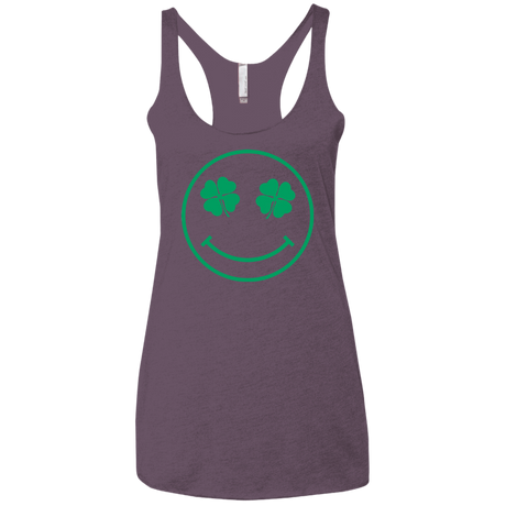 T-Shirts Vintage Purple / X-Small Irish Smiley Women's Triblend Racerback Tank