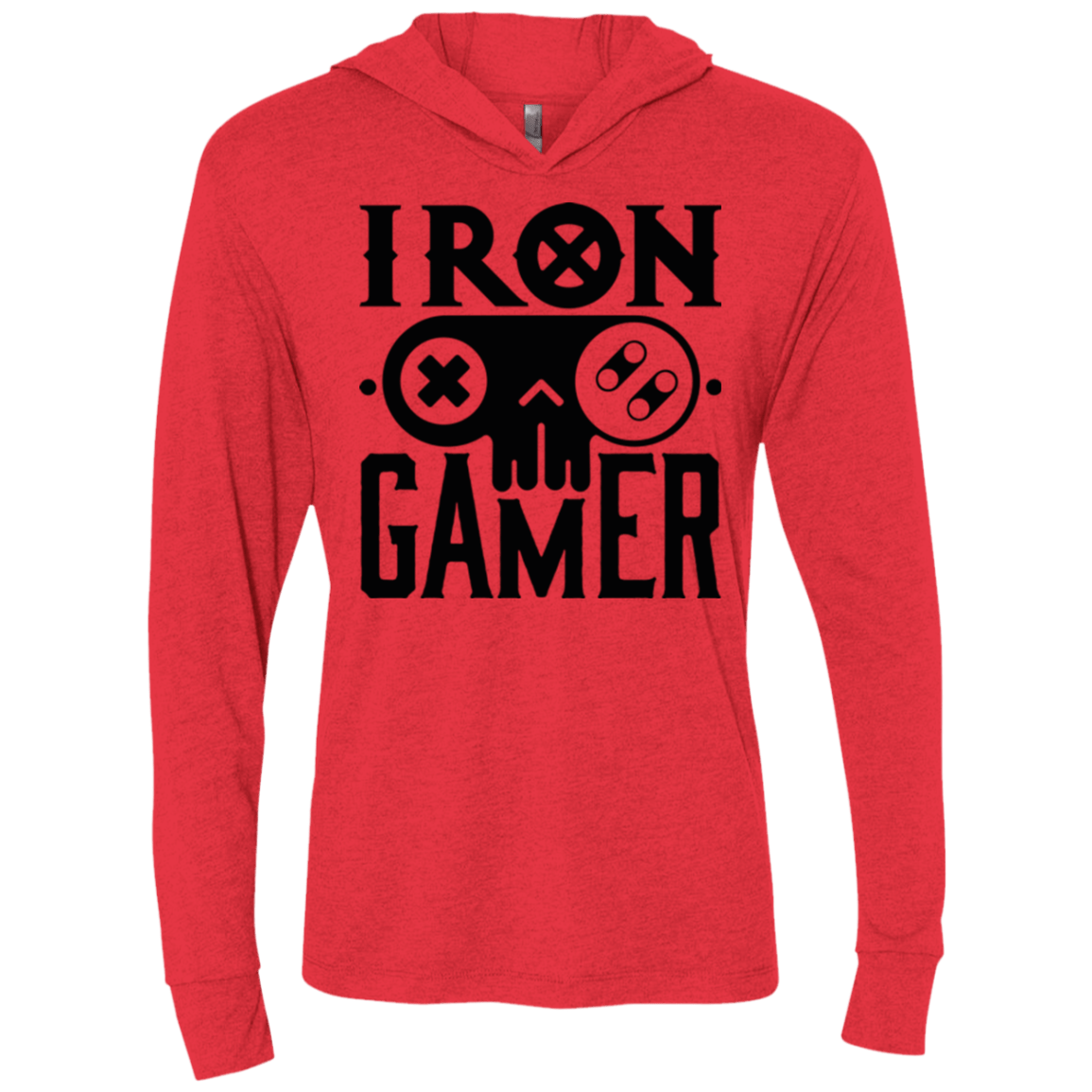 T-Shirts Vintage Red / X-Small Iron Gamer Triblend Long Sleeve Hoodie Tee