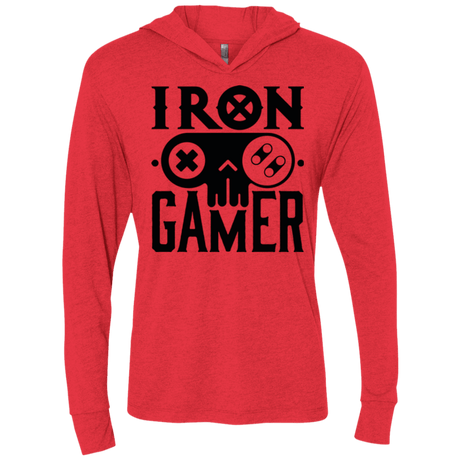 T-Shirts Vintage Red / X-Small Iron Gamer Triblend Long Sleeve Hoodie Tee