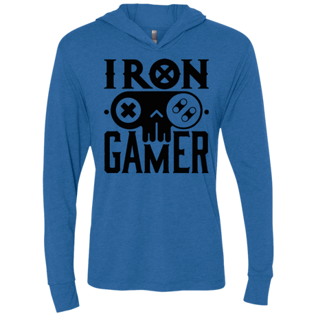 T-Shirts Vintage Royal / X-Small Iron Gamer Triblend Long Sleeve Hoodie Tee