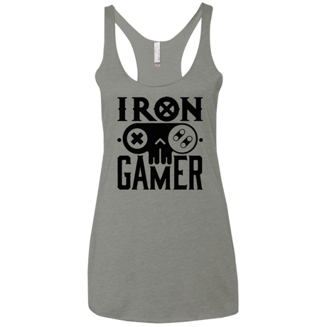 T-Shirts Venetian Grey / X-Small Iron Gamer Women's Triblend Racerback Tank