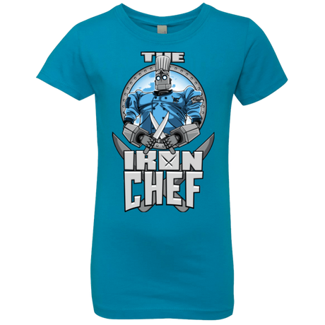 T-Shirts Turquoise / YXS Iron Giant Chef Girls Premium T-Shirt