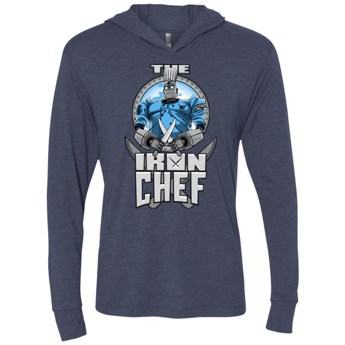 T-Shirts Vintage Navy / X-Small Iron Giant Chef Triblend Long Sleeve Hoodie Tee