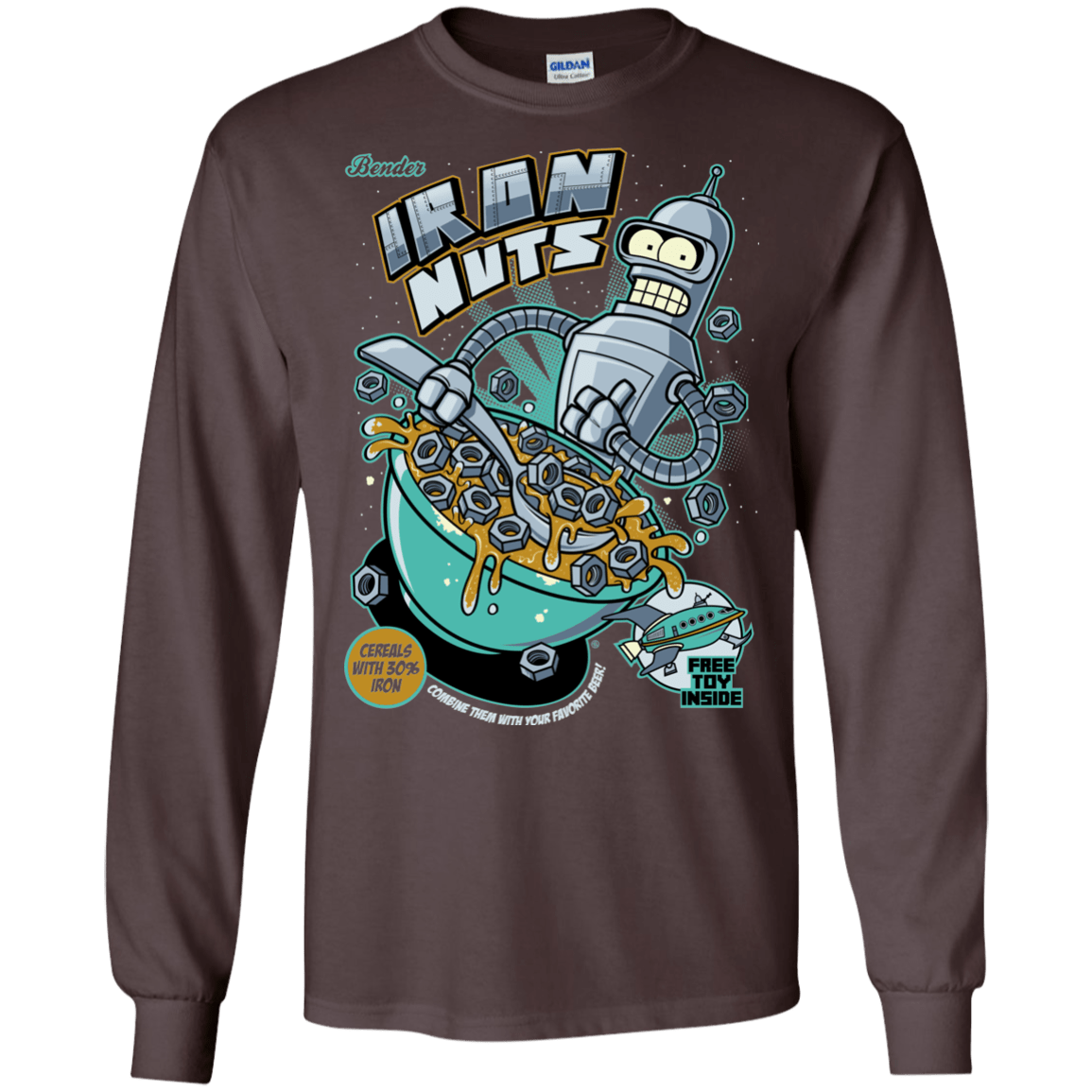 T-Shirts Dark Chocolate / S Iron Nuts Men's Long Sleeve T-Shirt