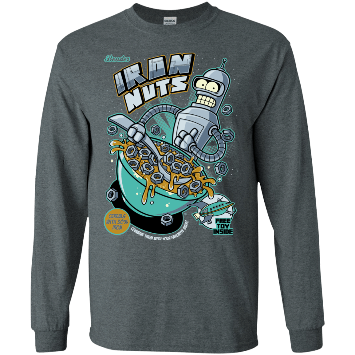 T-Shirts Dark Heather / S Iron Nuts Men's Long Sleeve T-Shirt