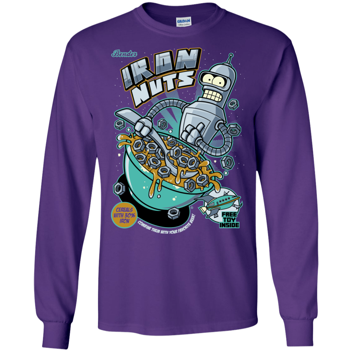 T-Shirts Purple / S Iron Nuts Men's Long Sleeve T-Shirt