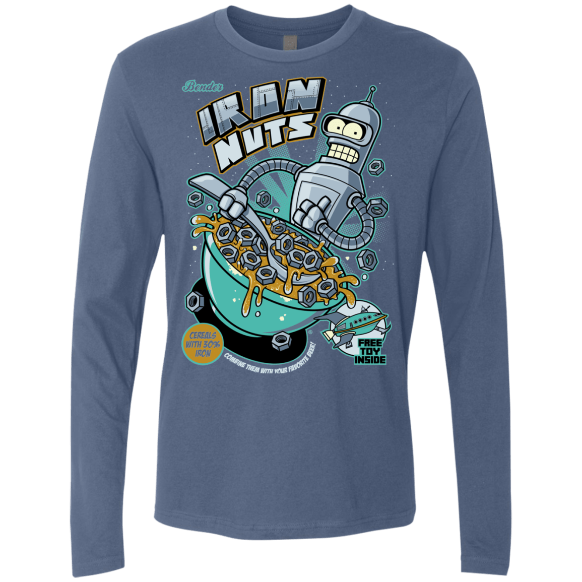T-Shirts Indigo / S Iron Nuts Men's Premium Long Sleeve
