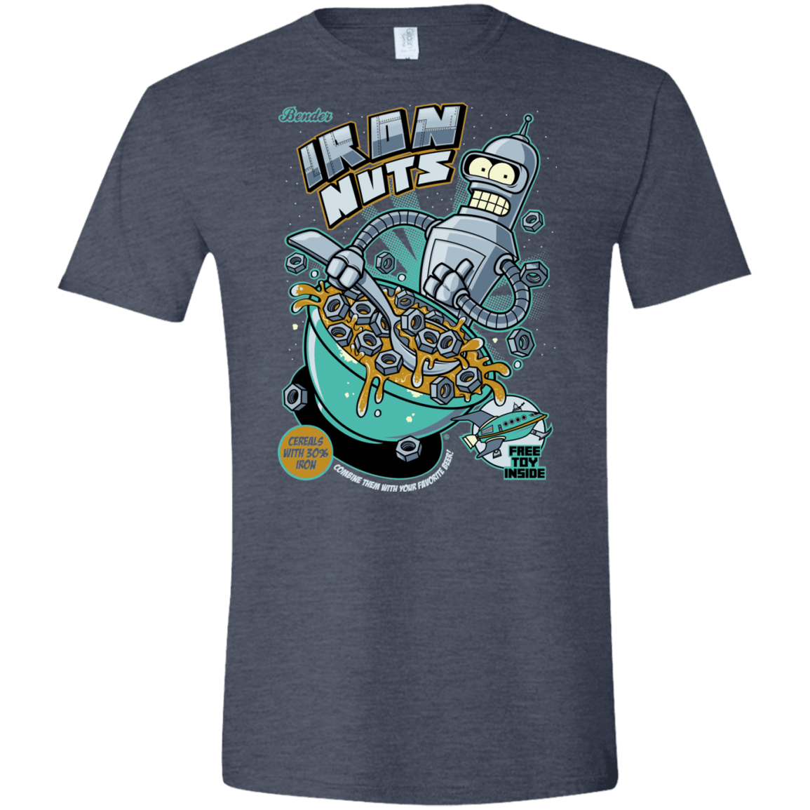 T-Shirts Heather Navy / S Iron Nuts Men's Semi-Fitted Softstyle