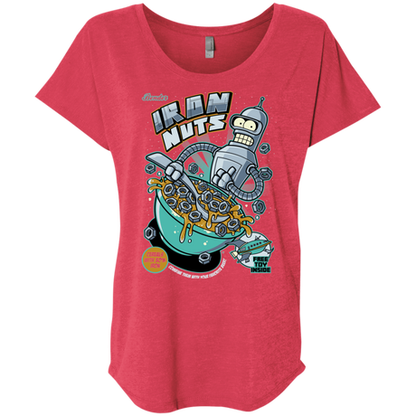 T-Shirts Vintage Red / X-Small Iron Nuts Triblend Dolman Sleeve