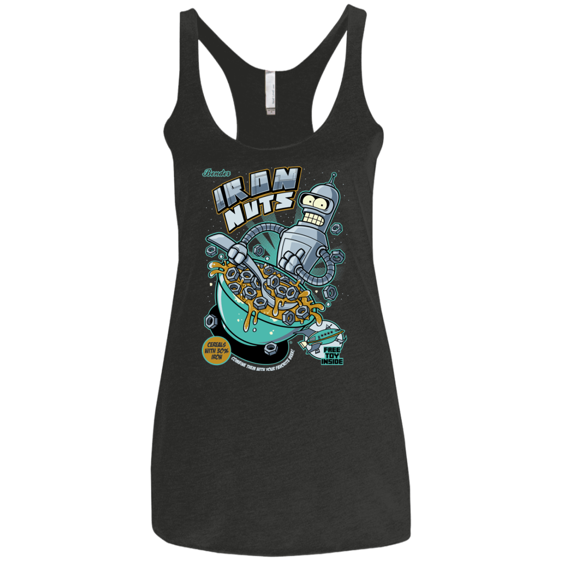 T-Shirts Vintage Black / X-Small Iron Nuts Women's Triblend Racerback Tank