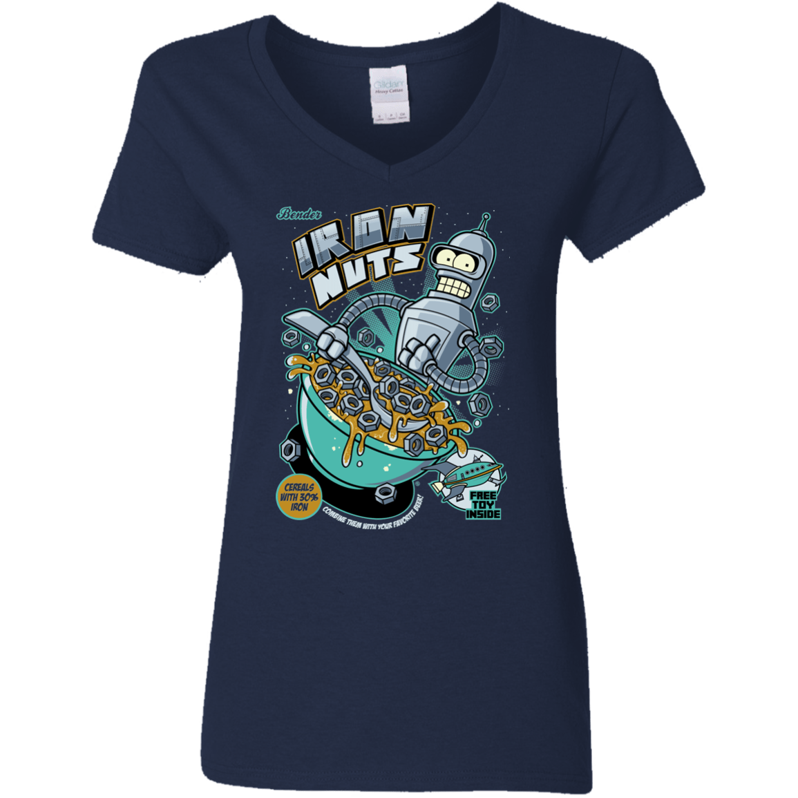 T-Shirts Navy / S Iron Nuts Women's V-Neck T-Shirt