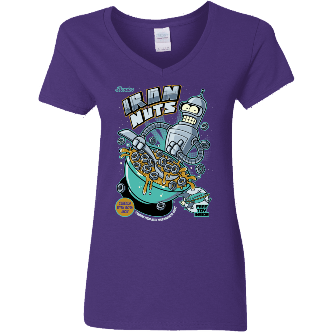 T-Shirts Purple / S Iron Nuts Women's V-Neck T-Shirt