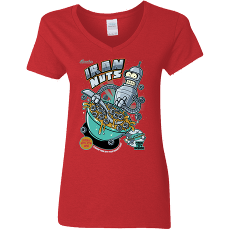 T-Shirts Red / S Iron Nuts Women's V-Neck T-Shirt