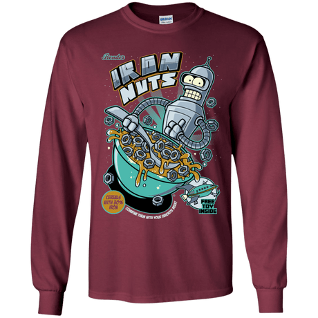 T-Shirts Maroon / YS Iron Nuts Youth Long Sleeve T-Shirt