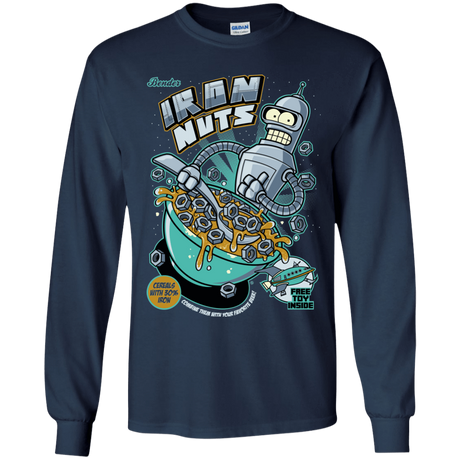 T-Shirts Navy / YS Iron Nuts Youth Long Sleeve T-Shirt