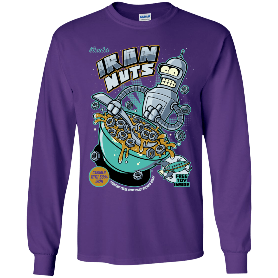 T-Shirts Purple / YS Iron Nuts Youth Long Sleeve T-Shirt