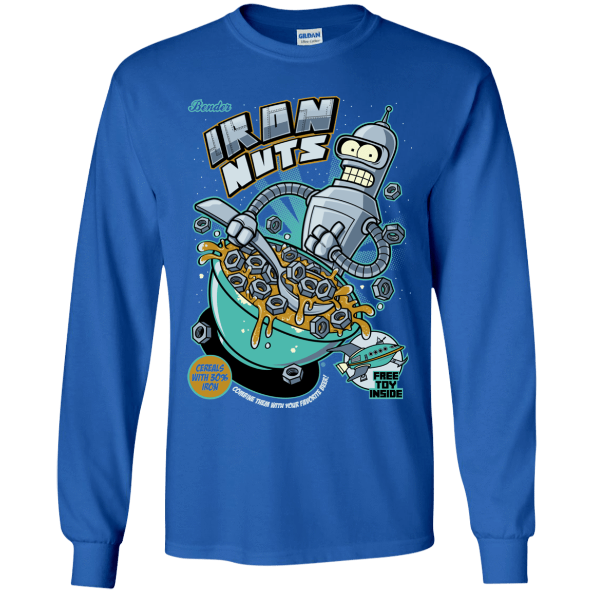 T-Shirts Royal / YS Iron Nuts Youth Long Sleeve T-Shirt