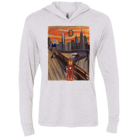 T-Shirts Heather White / X-Small Iron Scream Triblend Long Sleeve Hoodie Tee