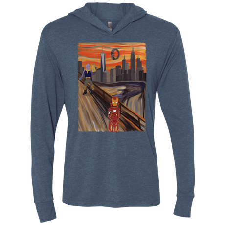 T-Shirts Indigo / X-Small Iron Scream Triblend Long Sleeve Hoodie Tee