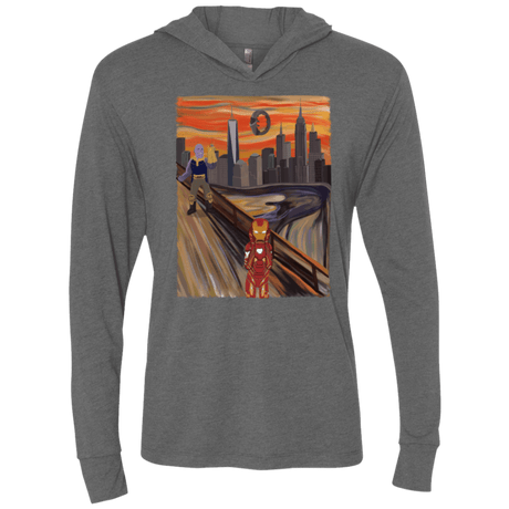 T-Shirts Premium Heather / X-Small Iron Scream Triblend Long Sleeve Hoodie Tee