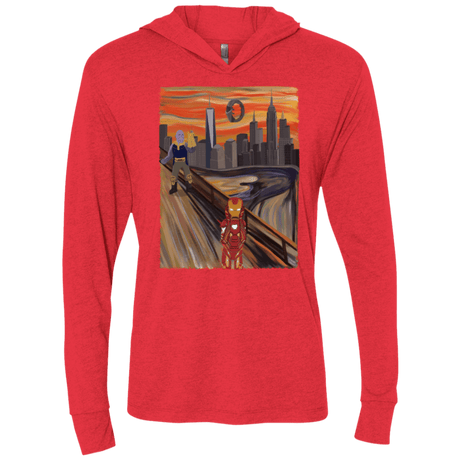 T-Shirts Vintage Red / X-Small Iron Scream Triblend Long Sleeve Hoodie Tee