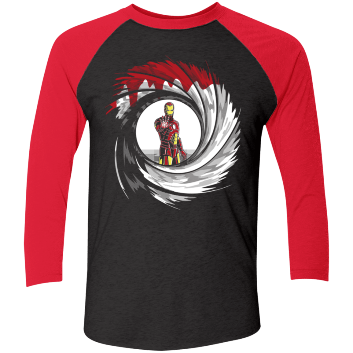 T-Shirts Vintage Black/Vintage Red / X-Small Iron Shot Men's Triblend 3/4 Sleeve