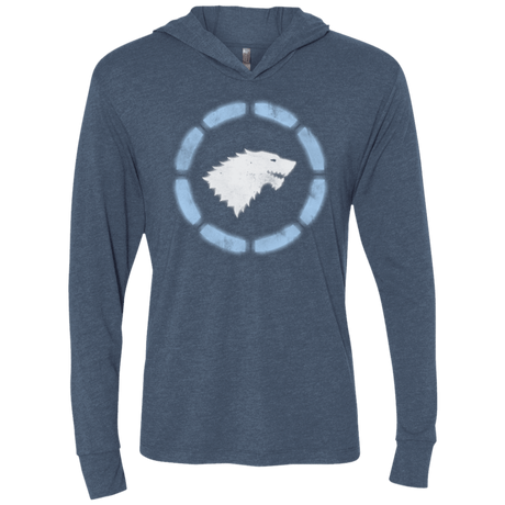 T-Shirts Indigo / X-Small Iron Stark Triblend Long Sleeve Hoodie Tee