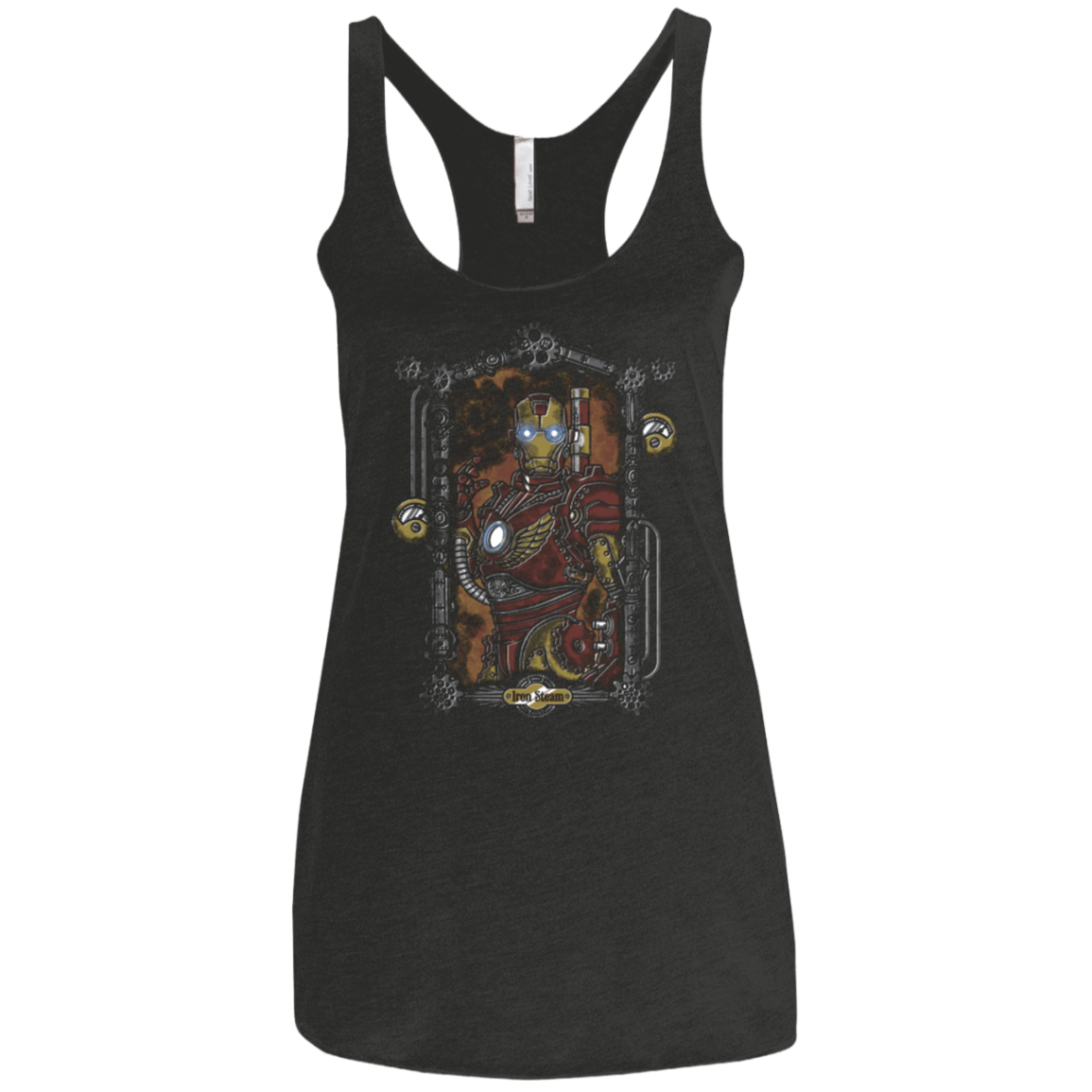 T-Shirts Vintage Black / X-Small Iron Steam Women's Triblend Racerback Tank
