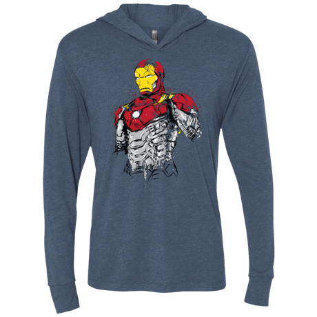 T-Shirts Indigo / X-Small Ironman - Mark XLVII Armor Triblend Long Sleeve Hoodie Tee