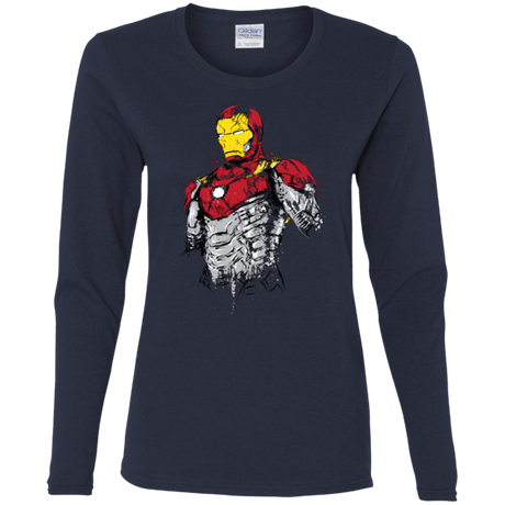 T-Shirts Navy / S Ironman - Mark XLVII Armor Women's Long Sleeve T-Shirt