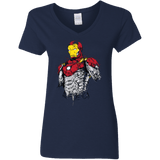 T-Shirts Navy / S Ironman - Mark XLVII Armor Women's V-Neck T-Shirt