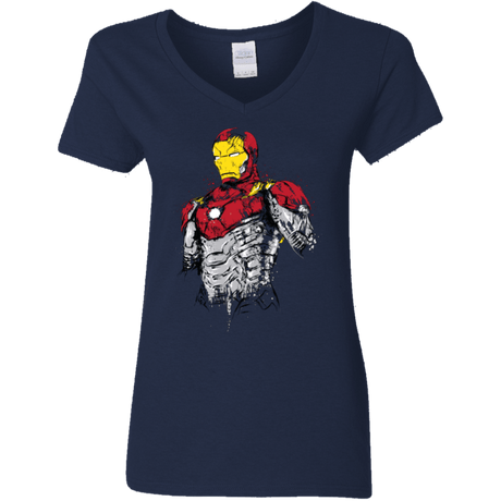 T-Shirts Navy / S Ironman - Mark XLVII Armor Women's V-Neck T-Shirt