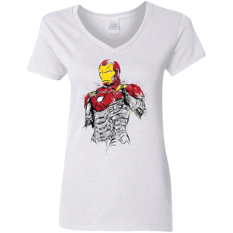 T-Shirts White / S Ironman - Mark XLVII Armor Women's V-Neck T-Shirt