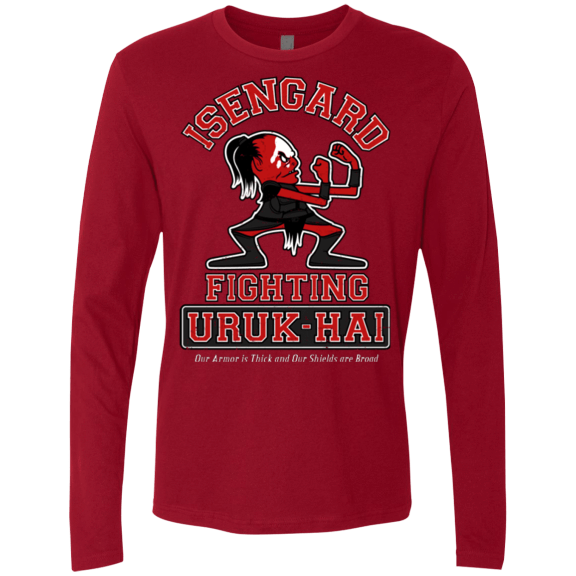 T-Shirts Cardinal / Small ISENGARD FIGHTING URUKHAI Men's Premium Long Sleeve