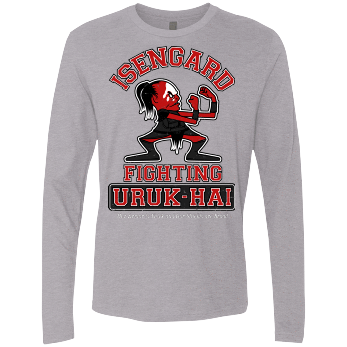 T-Shirts Heather Grey / Small ISENGARD FIGHTING URUKHAI Men's Premium Long Sleeve