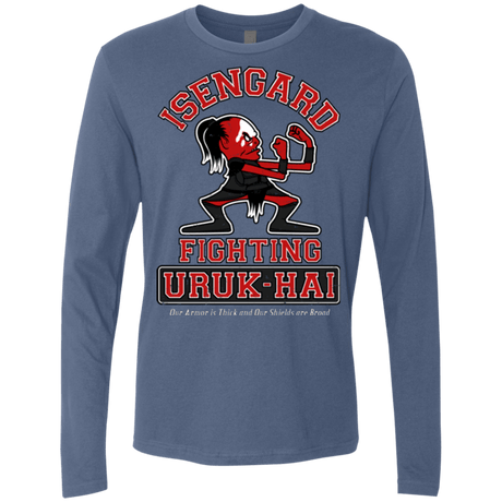 T-Shirts Indigo / Small ISENGARD FIGHTING URUKHAI Men's Premium Long Sleeve