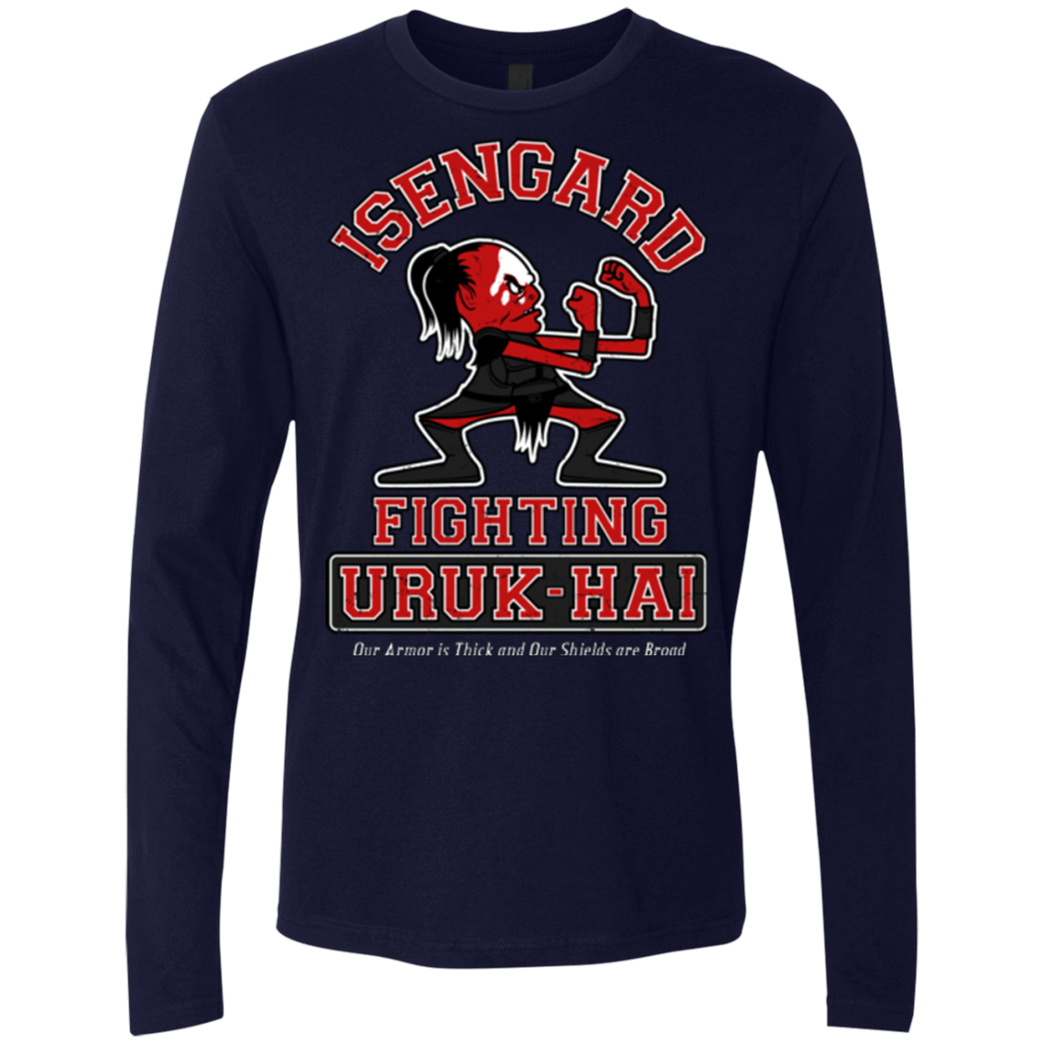 T-Shirts Midnight Navy / Small ISENGARD FIGHTING URUKHAI Men's Premium Long Sleeve