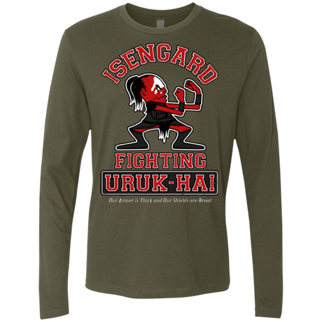 T-Shirts Military Green / Small ISENGARD FIGHTING URUKHAI Men's Premium Long Sleeve