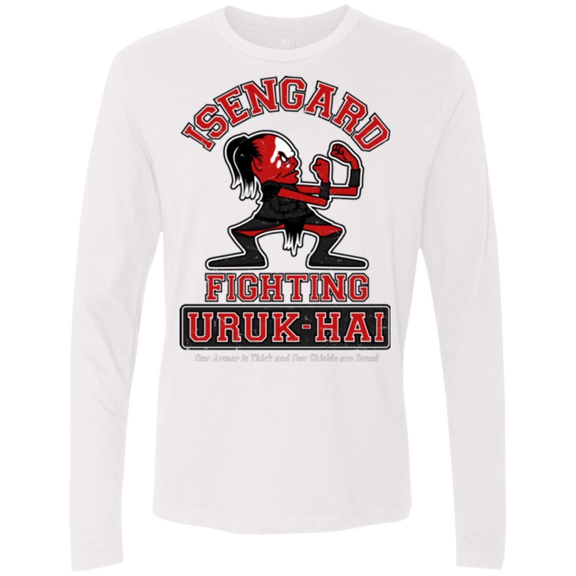 T-Shirts White / Small ISENGARD FIGHTING URUKHAI Men's Premium Long Sleeve